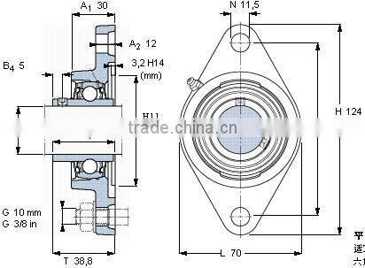 All kinds of bearing fl212 pillow block bearing ucfl212