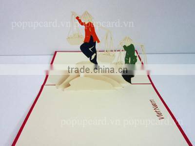 Cockscomb Flower 3d pop up greeting card