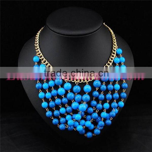 Multi color bead necklace designs/candy color beaded necklace