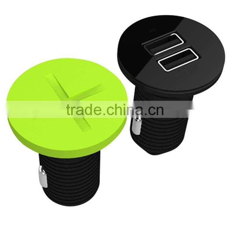 Mini Portable Dual USB Car Charger With OEM Logo