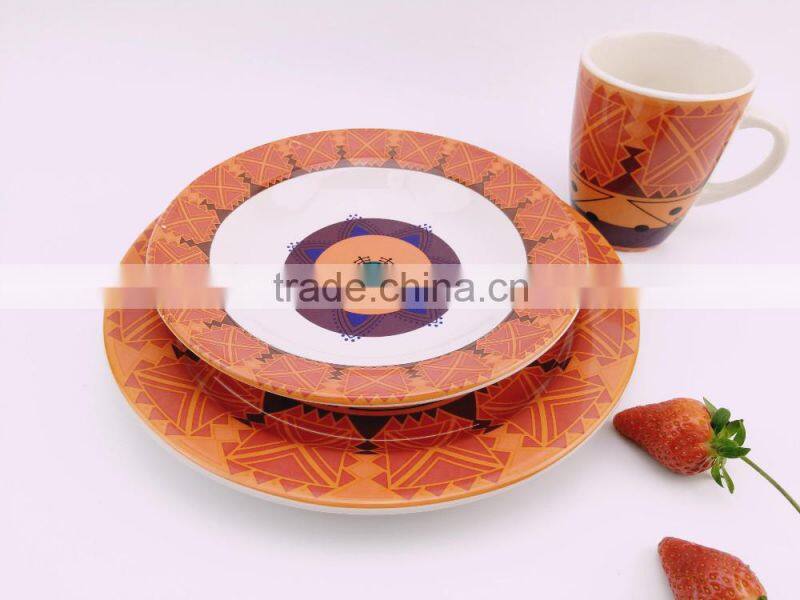 16pc fine stoneware hand painted dinnerset service for 4/ AB grade/2016 popular design/porcelain dinner plate