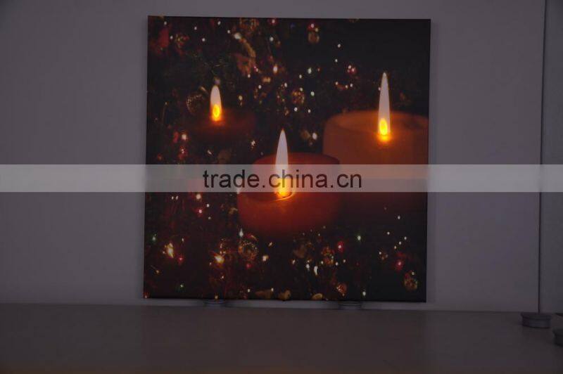 Newest Christmas Led Light up canvas painting price home goods wall art canvas painting