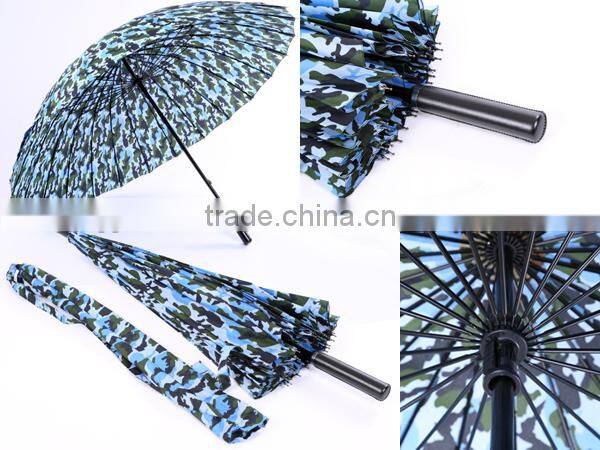 24K Straight Camouflage Patterned Umbrella, Straight Rain Umbrella