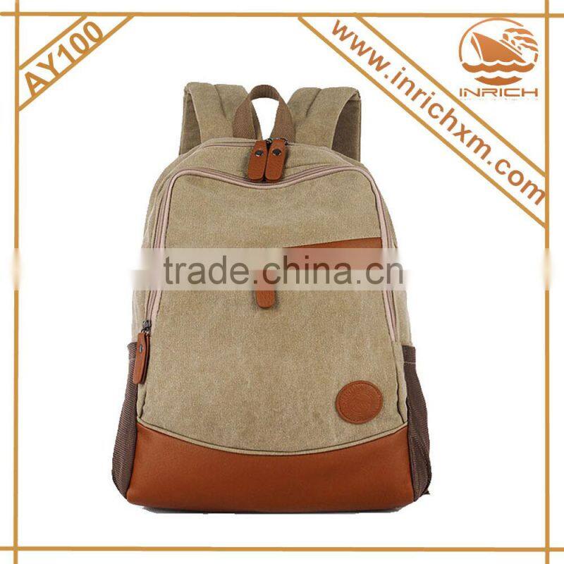 High quality popular unisex canvas bagpack with computer compartment