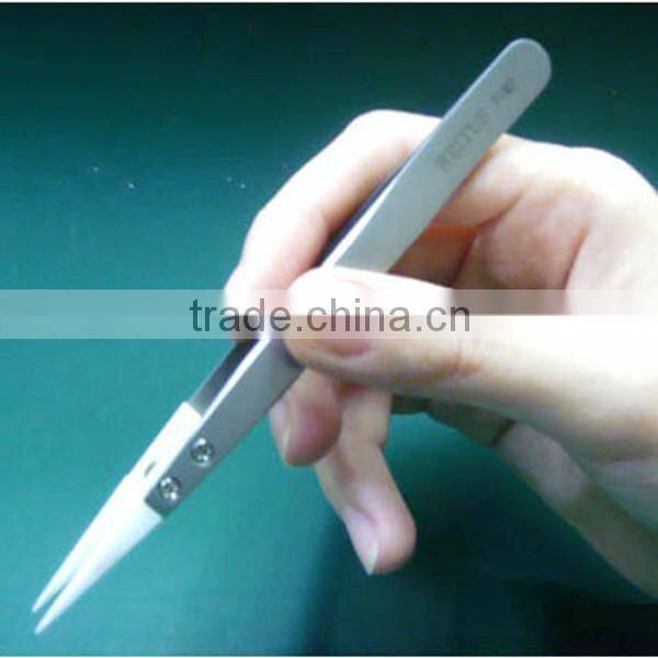 stainless steel handle Fine Point Curved Straight Tips Tweezers/ stainless Tweezers