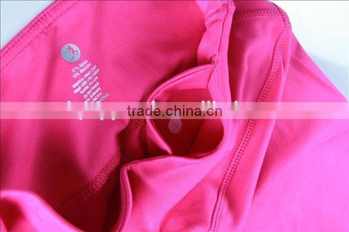Girls pretty color nylon crop leggings for yoga and dance, sports pant with designed leg openning