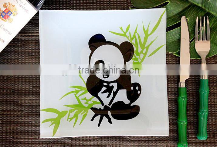 2015 new decal printing square glass plate