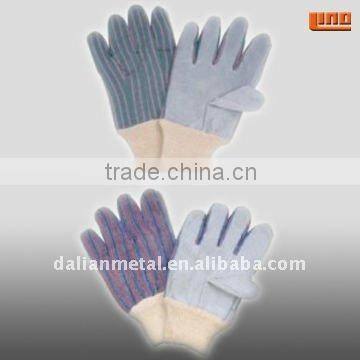 blue grain leather working gloves