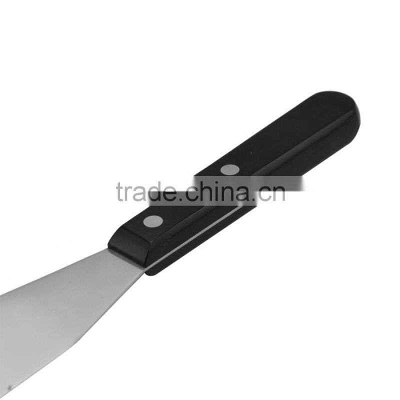 9-Inch Steel Blade Cake Decorating Straight Icing Spatula With 2 Rivets ABS Black Handle