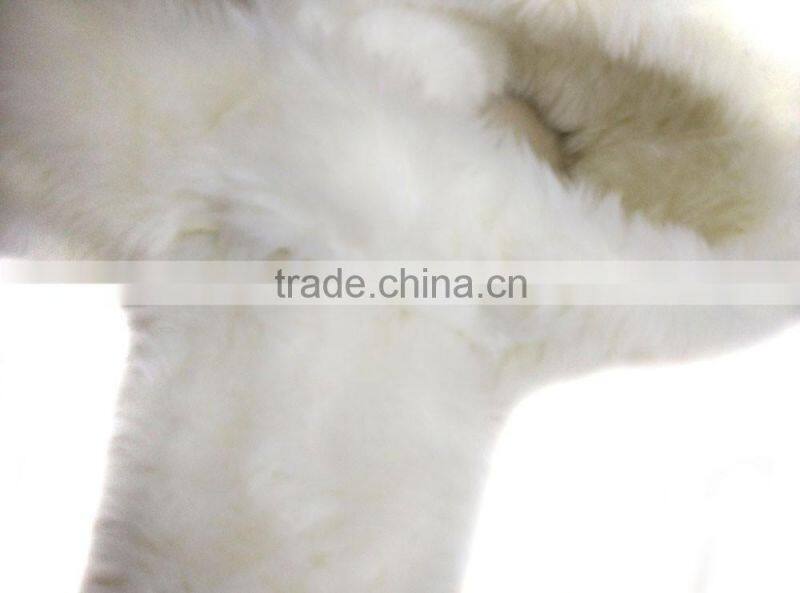 white color plain best selling faux fox fur scarf