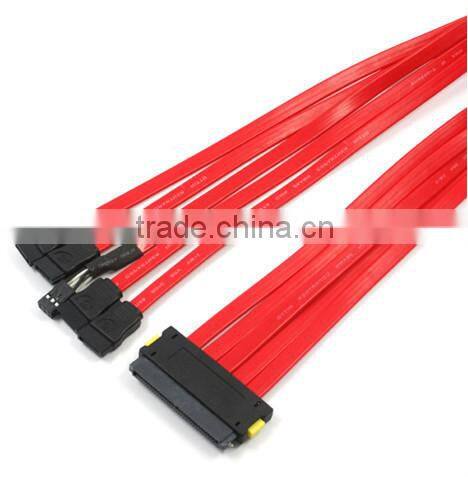 SFF-8484 SAS 32 pin 4x SATA Fanout Cable with power, 1.0m