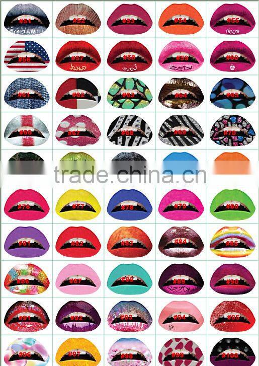 New Fashionable sexy lip country flag temporary tattoo sticker for girls