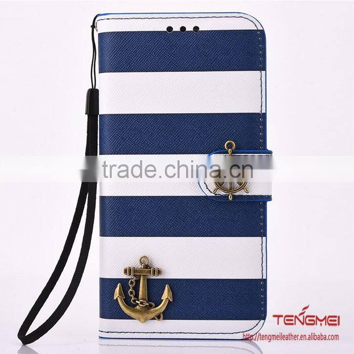 new navy design case for samsung galaxy s7 stripe leather for samsung galaxy s7 case