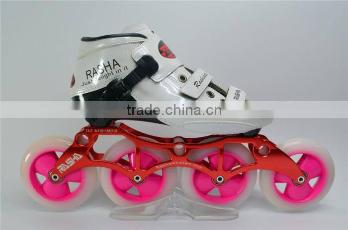 Customer design speed skating shoes Carbon skating boot OEM ODM logo white color G13 skating wheels