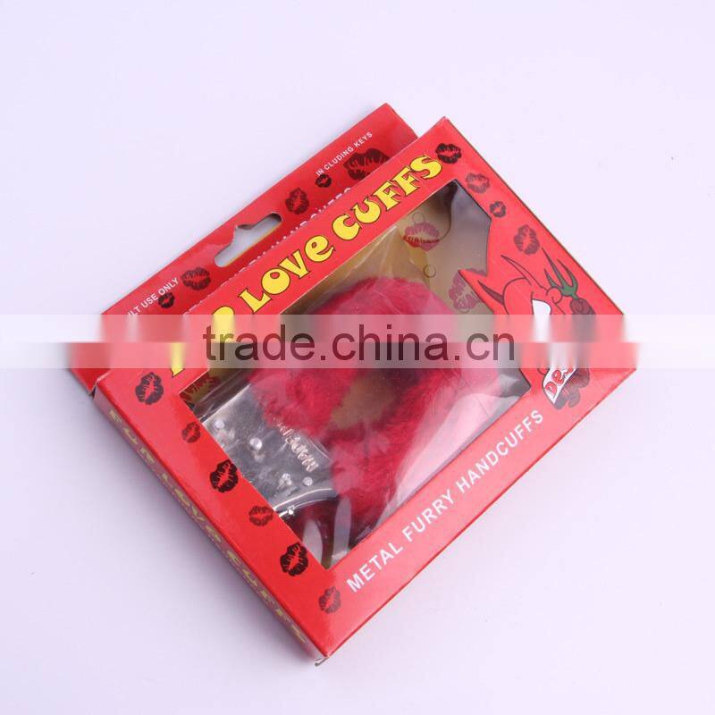 2016 cartoon Plush Handcuffs For Sexy Adult Games, funny metal handcuffs Love products