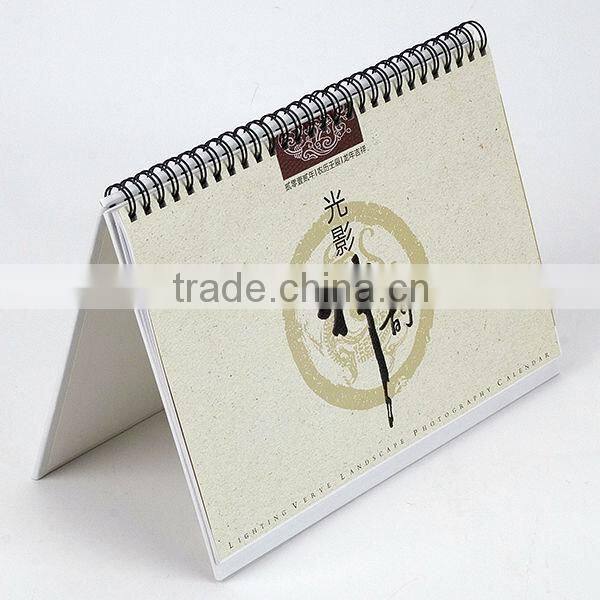 2014 nice paper best price spiral bound new yearly desk calendar printing