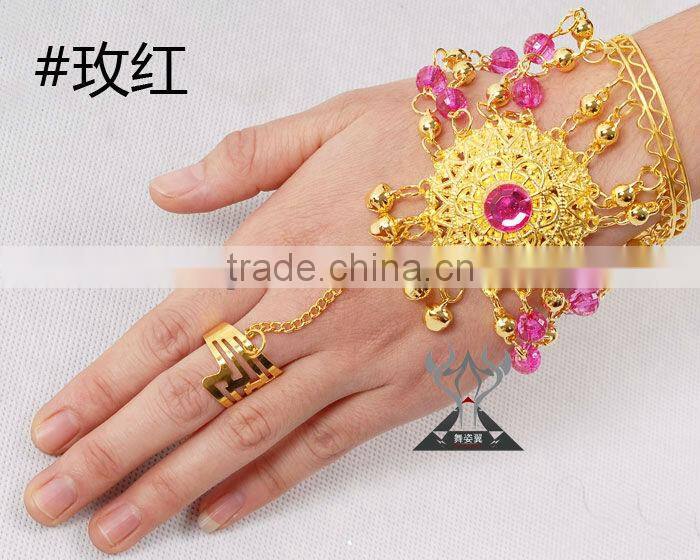 Wholesale Belly Dancing Accessory Bracelets With Ring for Girls stage performance (T014)