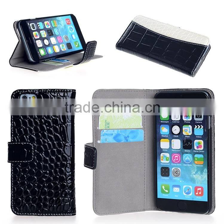2016 fashion trend shenzhen factory card slots wallet crocodile phone covers for iphone 6/6s
