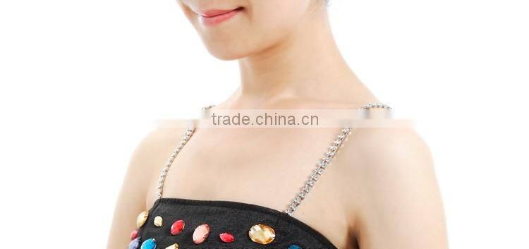 Adjustable 2pcs Double Rows Crystal Diamante Rhinestone Bra Shoulder Straps Belt