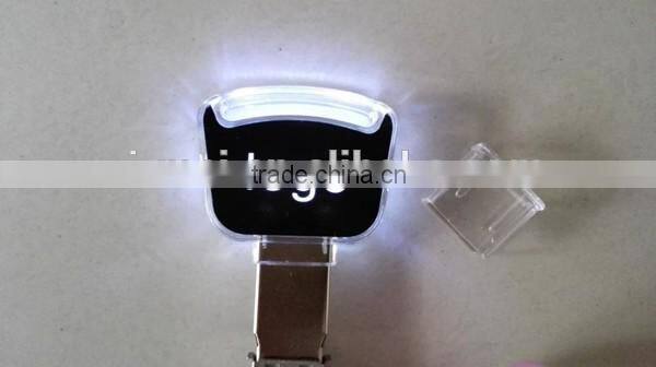 Led light crystal usb logo customized