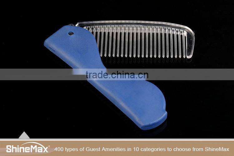 Disposable plastic foldable hair comb hotel amenity hotel supplies High quality hair comb