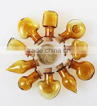 Mini Glass Bottles with Corks and Screw Eye Pins, Glass Jar Vial Charm Pendant with Chains necklaces