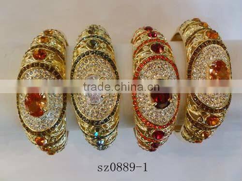 Wholesale moroccan jewelry murano glass bracelet rigid bracelets with strass