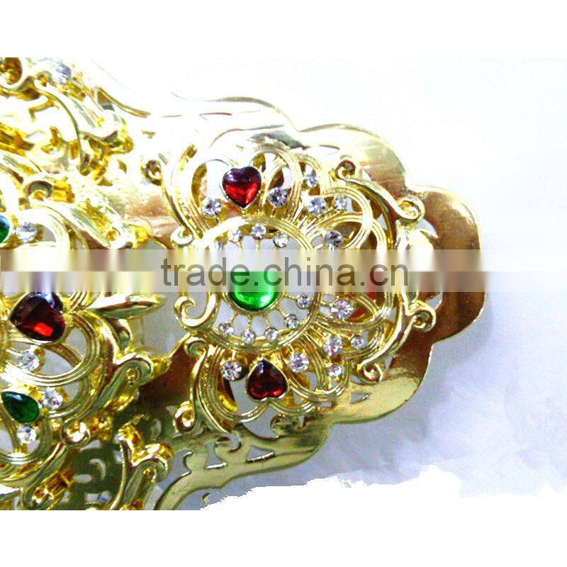 Laste design silver metal waist belt buckles wholesale with crystal stone
