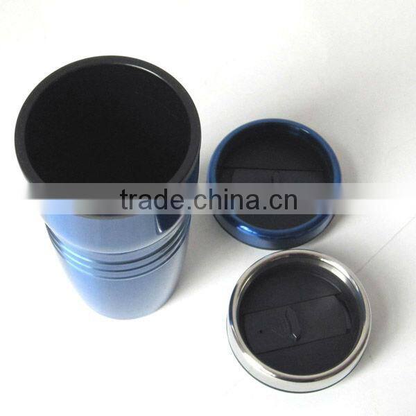 16oz double wall diamond stainless steel plastic travel coffee mug