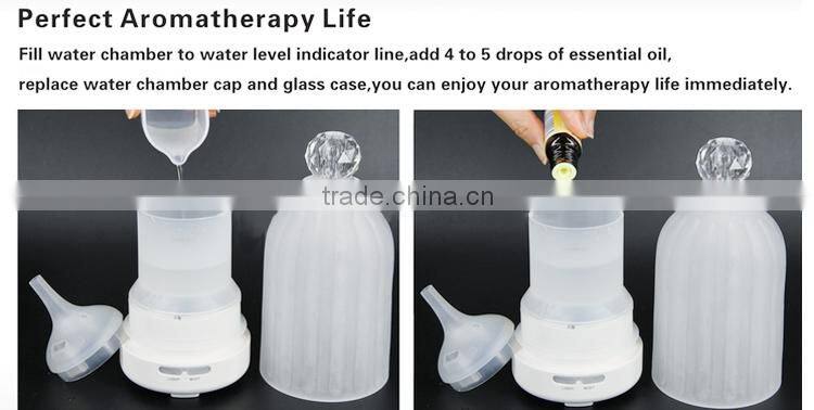 home appliance glass made colorful LED scent oil aromatherapy diffuser
