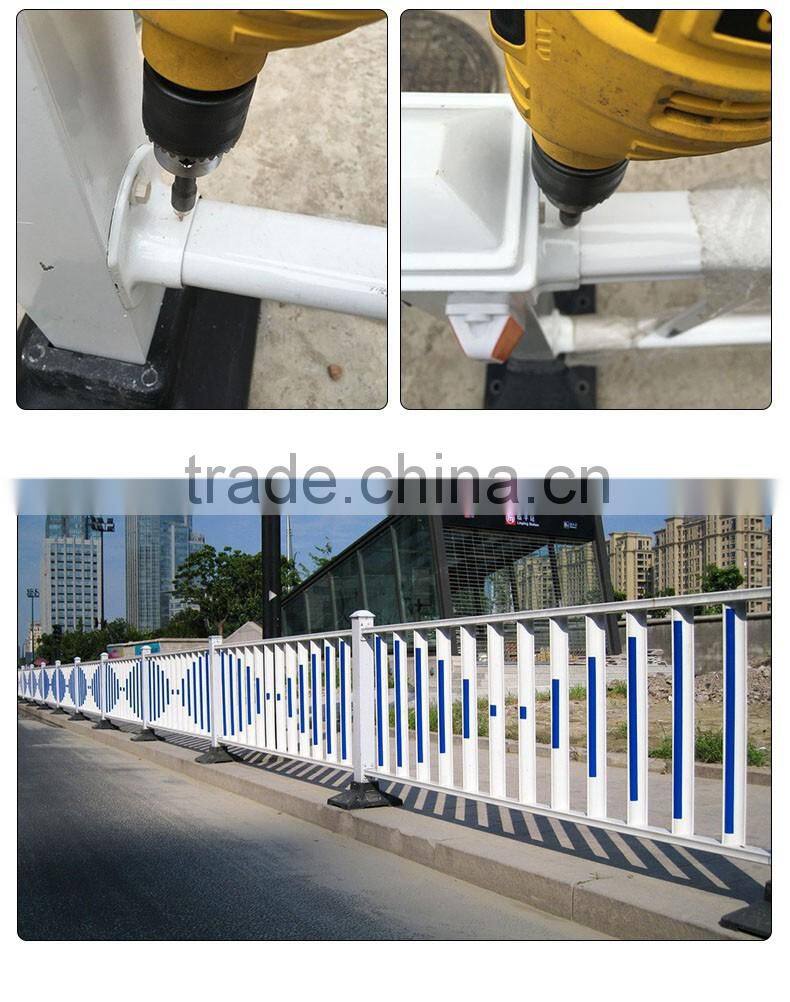 W beam steel highway guardrail