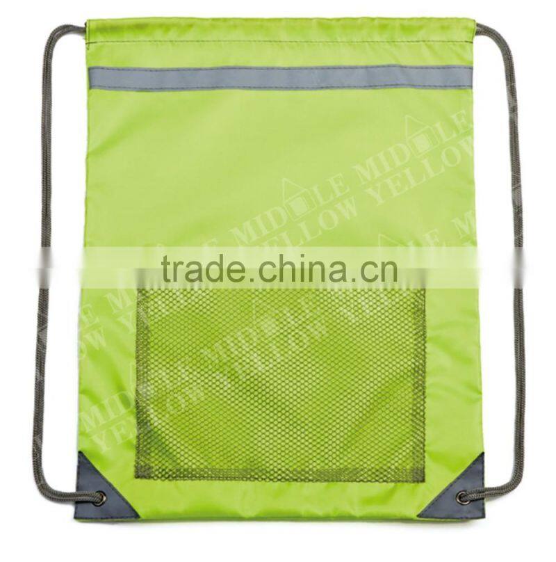 2016 factory wholesale cheap promotional nylon sport mesh drawstring backpack bag