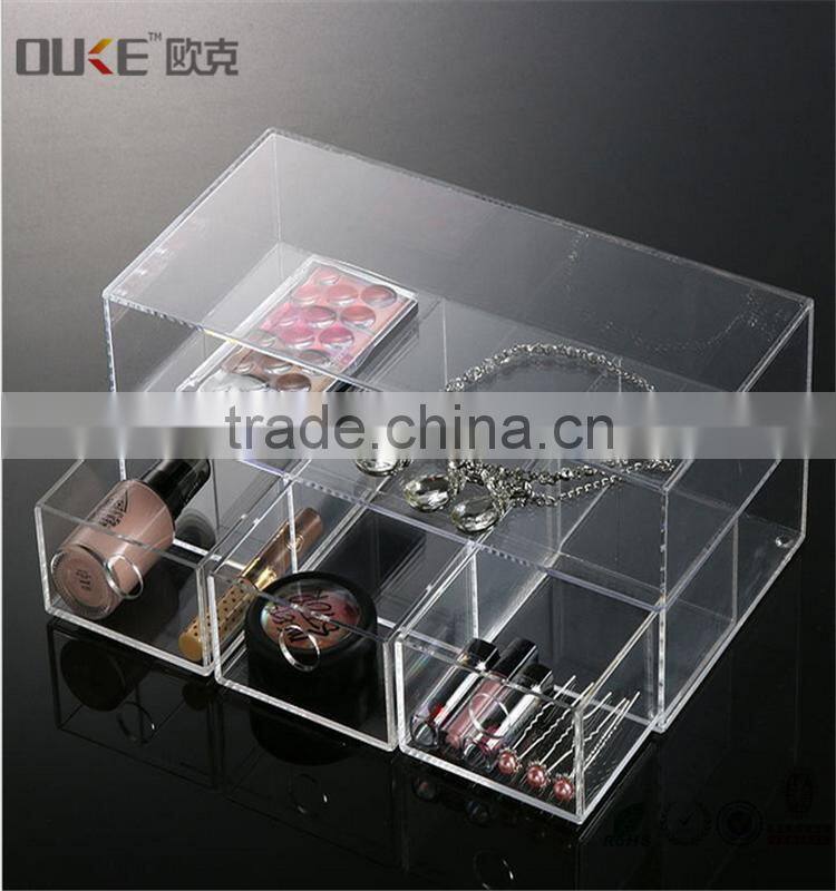 manufacture supply 2 tier finger drawer acrylic storage box