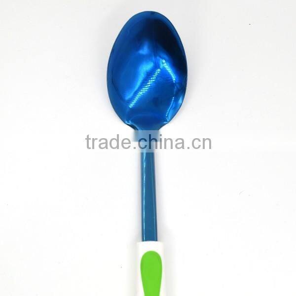 Non-stick TPR handle Latest popular titanize kitchen cooking spoon