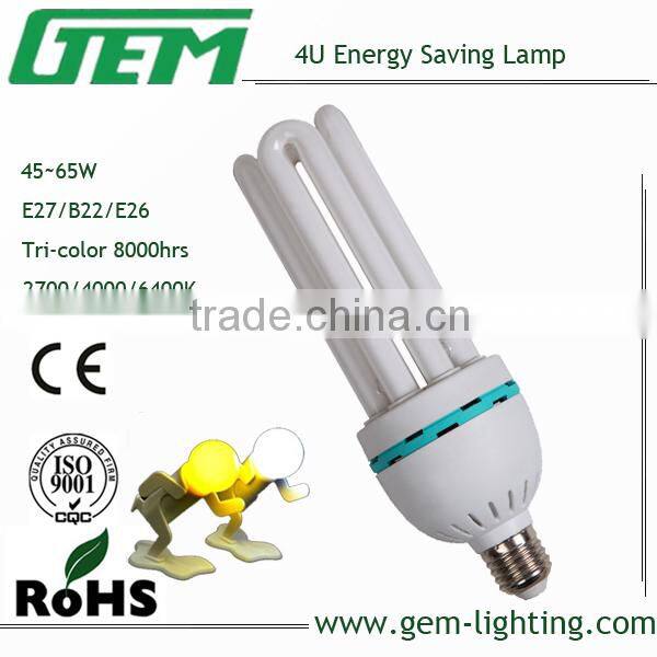 T315w bulb, u shape cfl lamps with E27 lamp base
