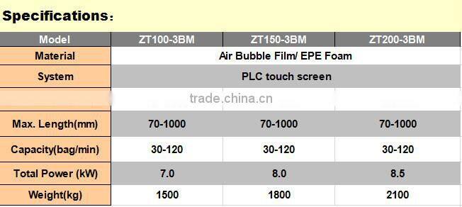 Computer Control Three Seal Side Air Bubble Fillm/EPE Foam Bag Making Machine