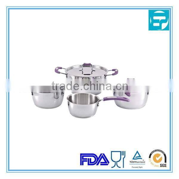 7 PCS S/S COOKWARE SET with silicone handle