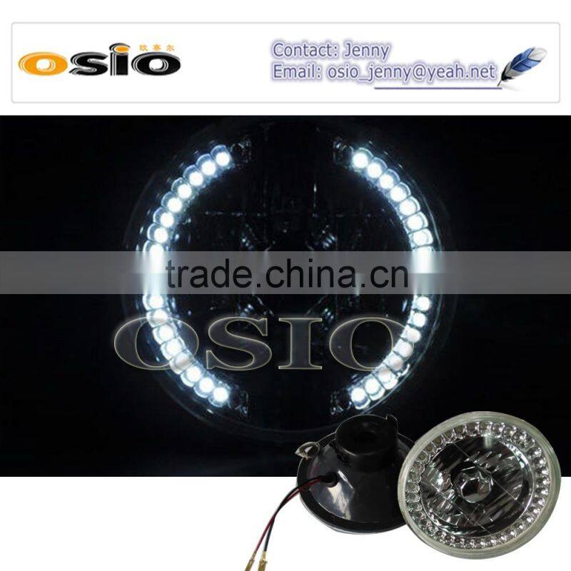 7 inch Round BMC CRYSTAL GLASS LED HALO RING Auto Halogen Semi Sealed Beam Auto Halogen Lamp H6014 H6024 H6012