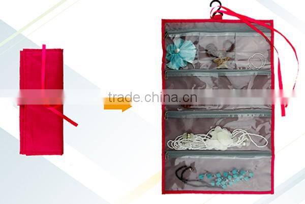 Foldable Hanging Necklace Jewelry Storage Organizer Bag