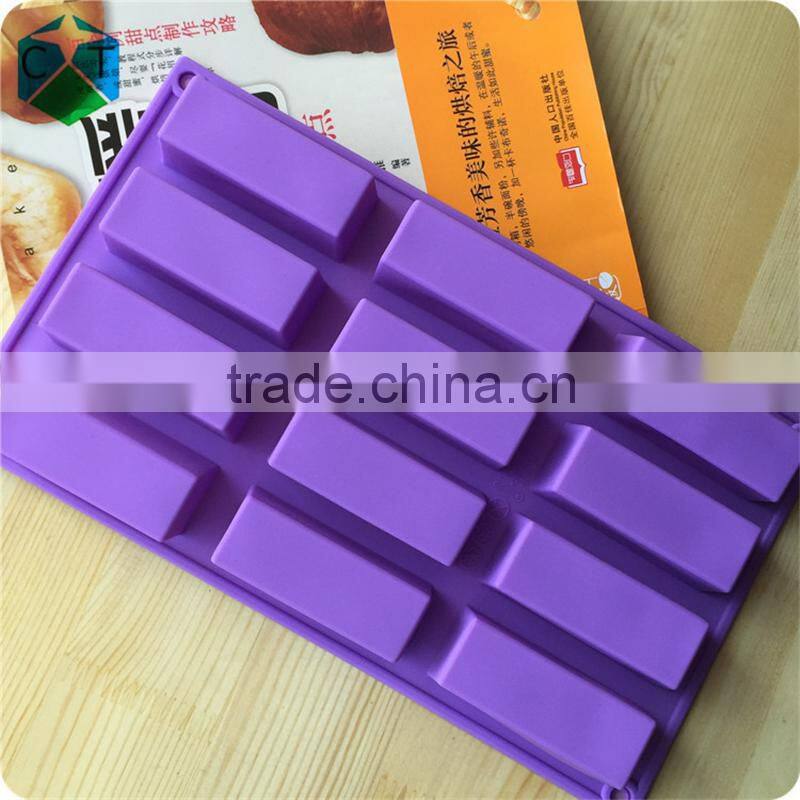 CTBED044 12 Even Rectangle Bulk Soap Making Supplies Decorative Pattern Decoration Heart Craft Art Silicone Soap Craft Molds