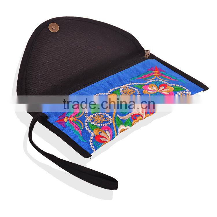 2014 Latest designer embroidery flower bags women wallets &purse clutch bags