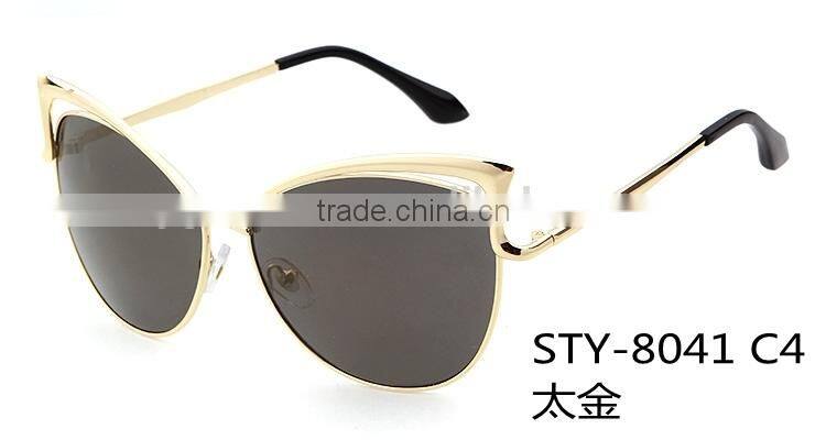 2015 lastest brand cat eye style silkscreen printing for sunglasses
