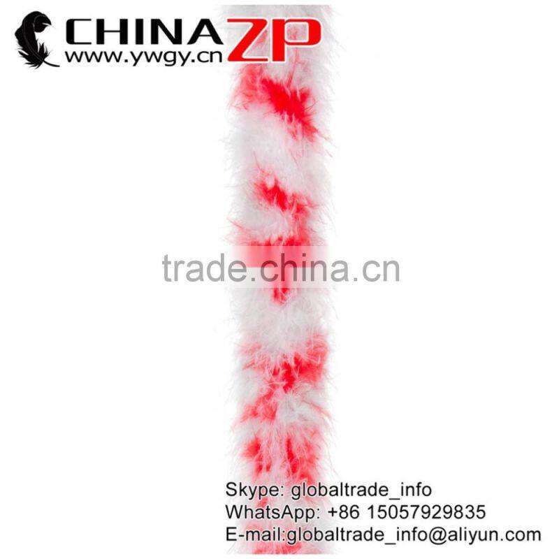 Gold Supplier CHINAZP Bulk Sale Loose 30g Weight Cheap Dyed White and Red Mix Turkey Marabou Feathers Boas for Decoration