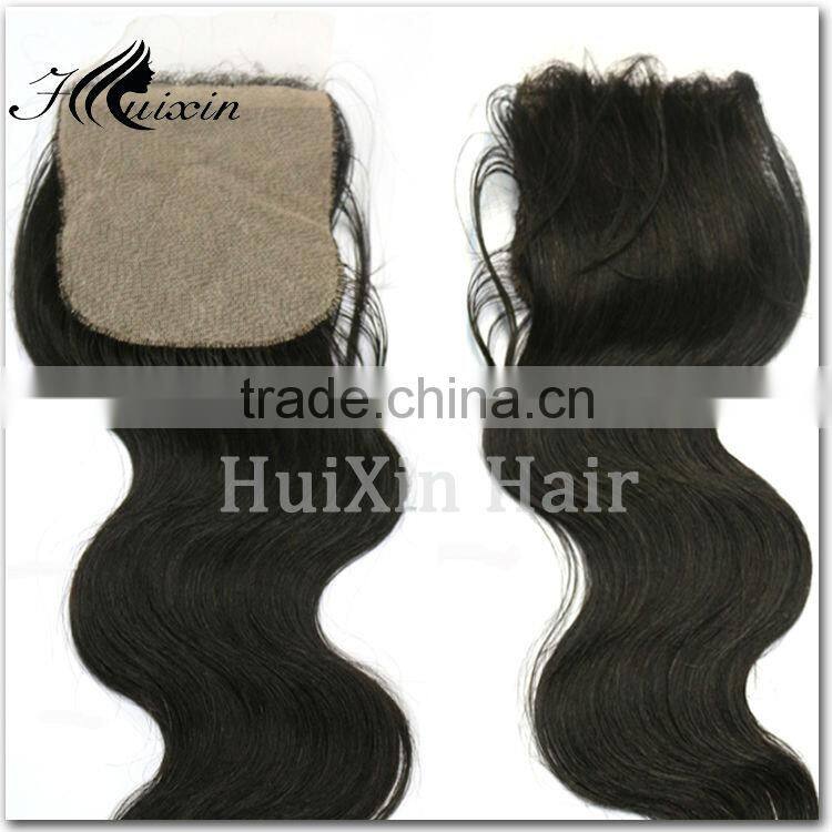 100% Real Human Hair Thick Ends With Baby Hair Cheap Silk Base Closure