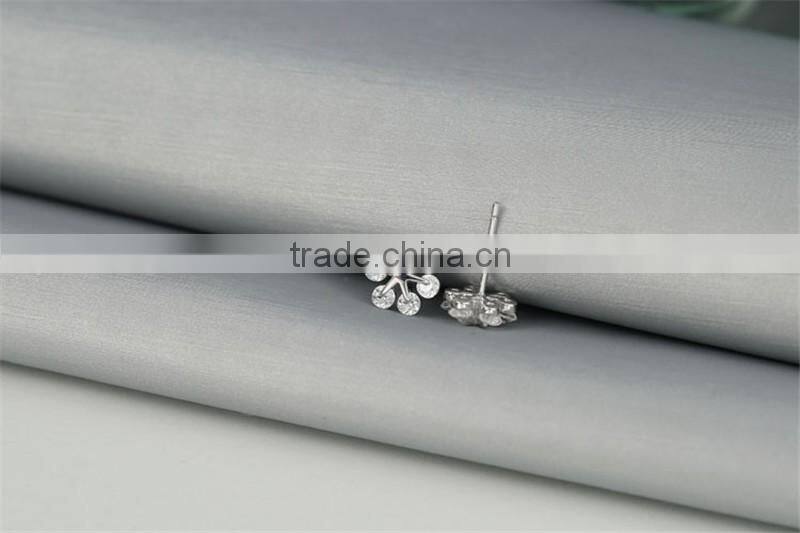 Alibaba website hot big high quality cute zircon flower crystal sterling silver earring findings