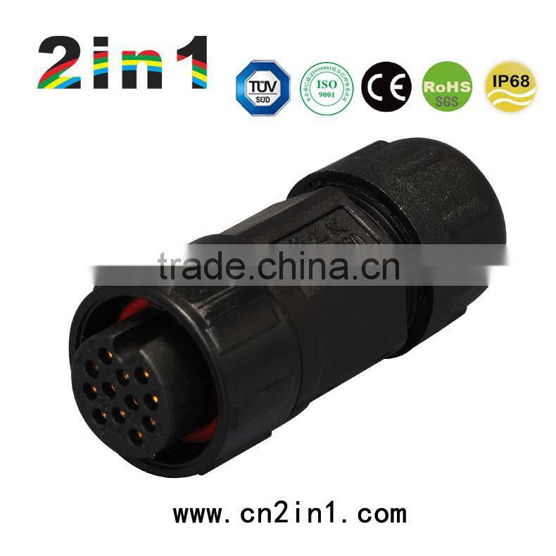 SK19-12P IP67 Soldering Electric Cable Wire Waterproof Connector