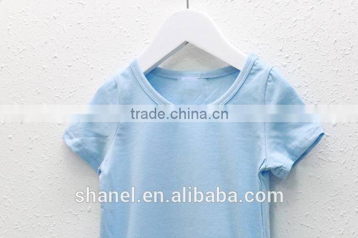 new design simple top cotton plain baby short sleeves t shirt