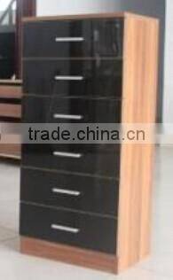 2016 UK High Gloss Walnut/Black chest of drawer