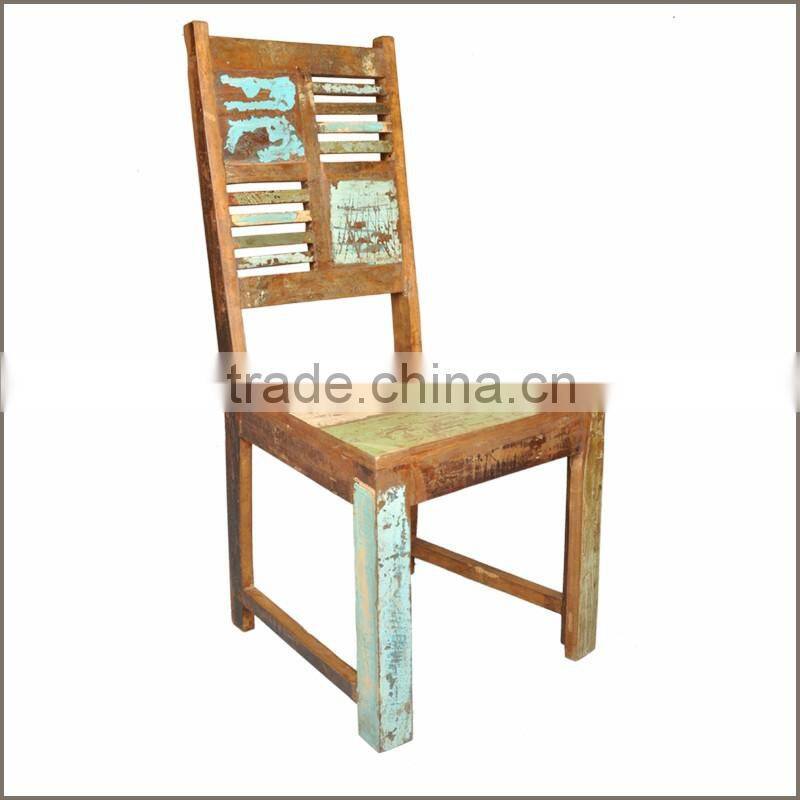 Reclaimed wood dining chair , Industrial heavy duty dining chair