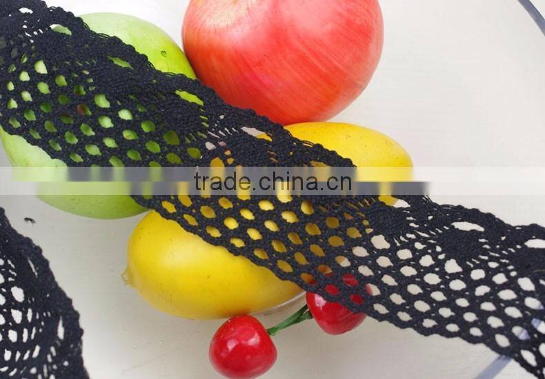 5.5cm Garment accessories ribbon high quality cheap lovely white cotton voile black lace trimming c550201